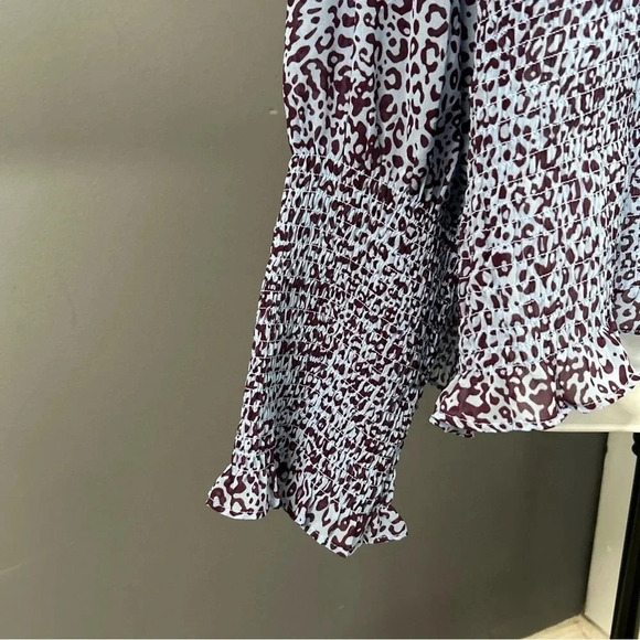 Plus Size Women's 4X (28W-30W) Animal‎ Print Tunic Top Smocked Keyhole Stretch - Picture 5 of 13